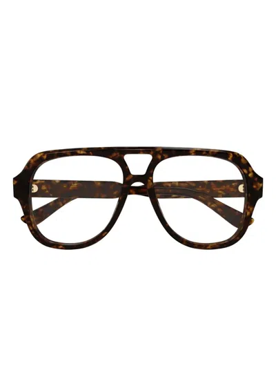 Chloé Havana-havana-transparent Recycled Acetate Glasses In Brown