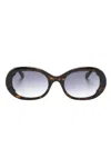 Chloé Havana Oval-frame Sunglasses In Brown