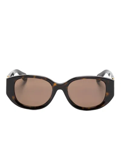 Chloé Marcie Oval-frame Sunglasses In Braun