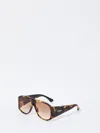 Chloé Teardrop Aviator Sunglasses Tortoiseshell Frame In Brown