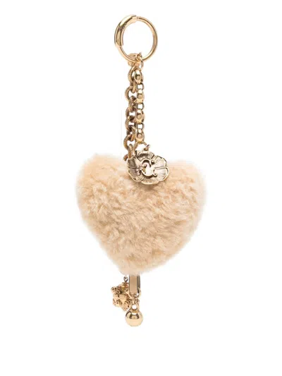Chloé "heart" Bag Charm In Neutral