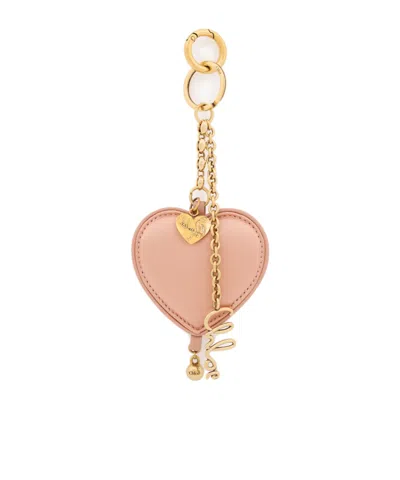 Chloé Heart Key Ring Bag Charm In Multi