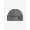 Chloé Womens Divine Grey Heart Knitted Wool And Cashmere Blend Beanie In Gray