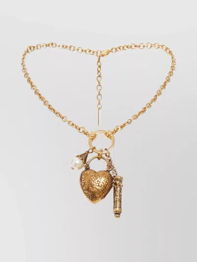 CHLOÉ HEART PENDANT NECKLACE WITH CHARM AND PEARL