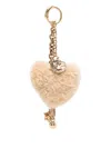 Chloé Women Heart Shearling Charm In Sand