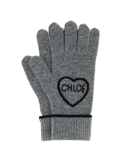 Chloé Heart-embroidered Gloves