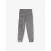 Chloé Heather Grey Brand-plaque Knitted Cotton-blend Trousers 6-14 In Gray