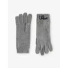 Chloé Heather Grey Kids' Brand-embroidery Cotton And Wool Gloves In Gray