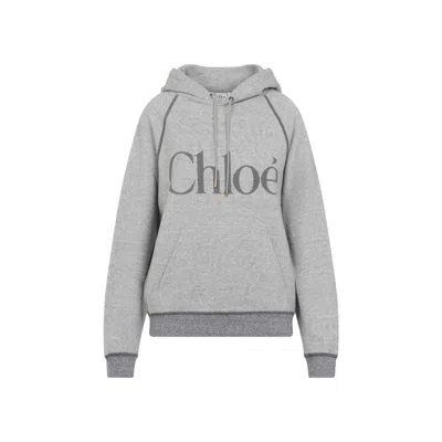 Chloé Heather Grey Relaxed Fit  Sweatshirt In Gray