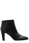 Chloé Eve 85 Heeled Leather Ankle Boots In Black