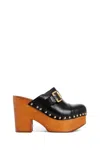 Chloé Jeannette Studded Leather Slingback Platform Clogs In Black