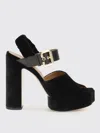 Chloé Paddington Leather-trimmed Velvet Platform Sandals In Black