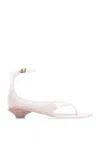 Chloé Strap Sandals Toe Transparent Design Ankle In White
