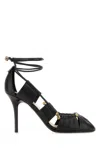 Chloé Luna 90 Deconstructed Leather Pumps In Black