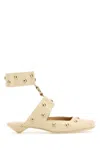 Chloé Jade Studded Leather Mules In Eggshell