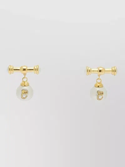 Chloé Heirloom Inspired Drop Earrings Pearl Accents In Gold