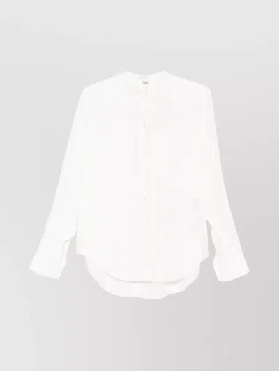 Chloé Hemline Curve Stripes Sleeves Long In White