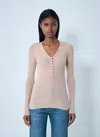 Chloé Henley Button-down Top In Pink