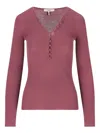 Chloé Chloe Ribbed-knit Wool Top In Pink