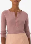 Chloé Knit Pullover Long Sleeves Crew Neck Ribbed In Pink