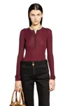 Chloé Pull Henley En Maille De Laine Extrafine In Red
