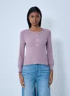 Chloé Knit Pullover Long Sleeves Crew Neck Ribbed In Purple