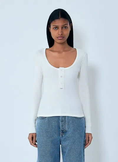 Chloé Henley T-shirt In White