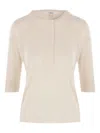 Chloé Henley Knit Top In Neutrals