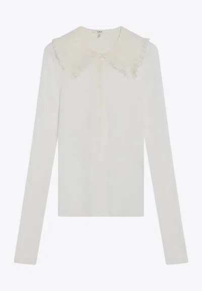 Chloé Henley Wool Knit Shirt