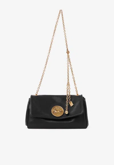 Chloé Heritage Grained Leather Shoulder Bag In Black