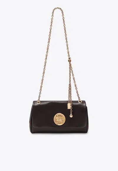 Chloé Heritage Leather Chain Shoulder Bag In Brown