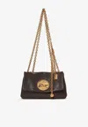 Chloé Chloe Small Heritage Shoulder Bag In Grained Leather In Brown