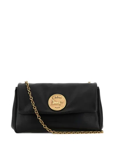 Chloé Heritage Small Leather Shoulder Bag In Black