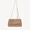 Chloé Heritage Shoulder Bag In Grained Leather Pink Size Onesize 100% Bubalus Bubalis, Farmed, Coo I