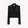 Chloé Heritage Tailored Jacket In Wool Gabardine In Black