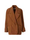 Chloé Herringbone Double-breasted Coat In Brown