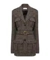 Chloé Herringbone Jacket In Brown