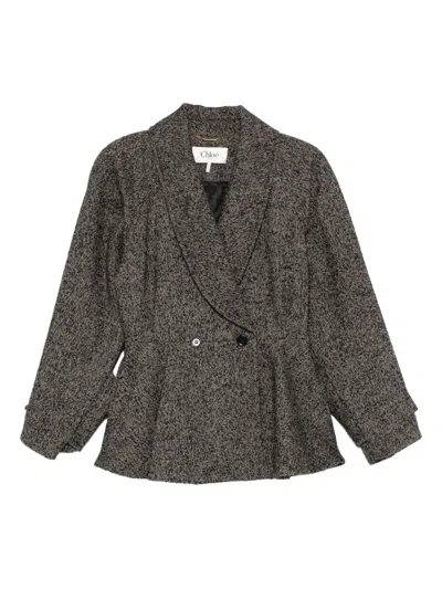 Chloé Herringbone Jacket In Gray
