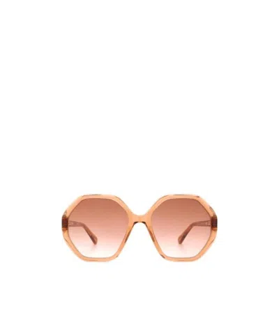Chloé Hexagonal-frame Gradient Sunglasses In Orange