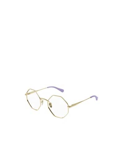 Chloé Hexagonal-frame Glasses In Gold