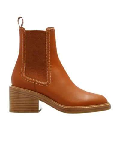 Chloé High Heel Ankle Boots In Brown