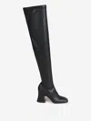 Chloé 80mm Janis Stretch-leather Square-toe Boots In Black