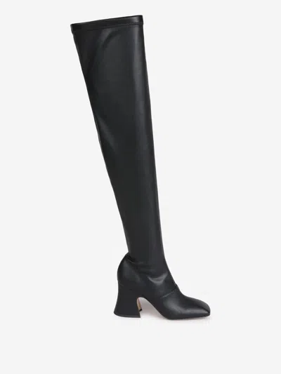 Chloé High Leather Boots In Black