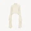 Chloé Tulle High And Low Pleated Top In White