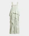 Chloé Lace-trimmed Organic Silk Habotai Bubble Gown