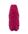 Chloé High-low Sleeveless Jumpsuit In Washed Silk Pongé Red Size 8 100% Silk In Divine Red