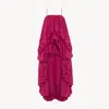 Chloé High-low Sleeveless Jumpsuit In Washed Silk Pongé Red Size 8 100% Silk In Red