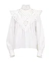 Chloé High-neck Broderie Anglaise Blouse In White