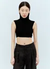 Chloé Ribbed-knit Wool Crop Top In Black