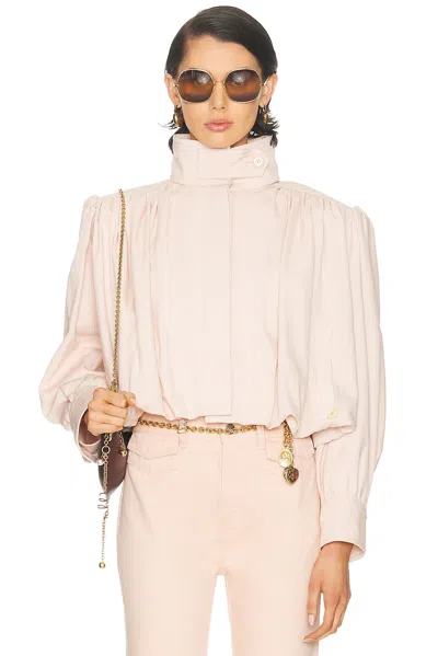 Chloé High Neck Cropped Jacket In Neutral